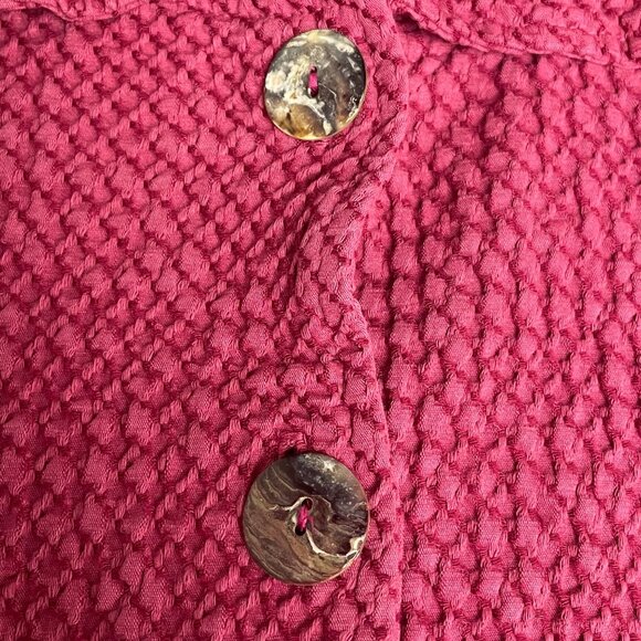 CMC Color Me Cotton Textured Knit Button Front Jacket Sz LG Pockets Lagenlook - Picture 4 of 7